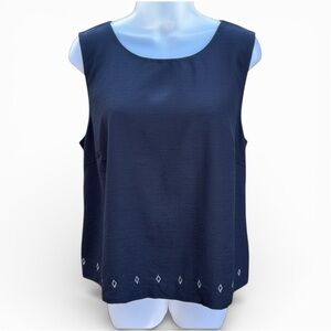 Due per Due Women Collection 100% Black Silk Sleeveless Blouse Size‎ 18W